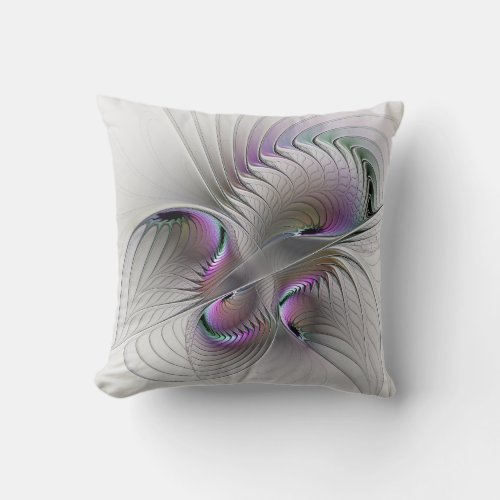 Modern Abstract Shy Fantasy Figure Fractal Art Throw Pillow