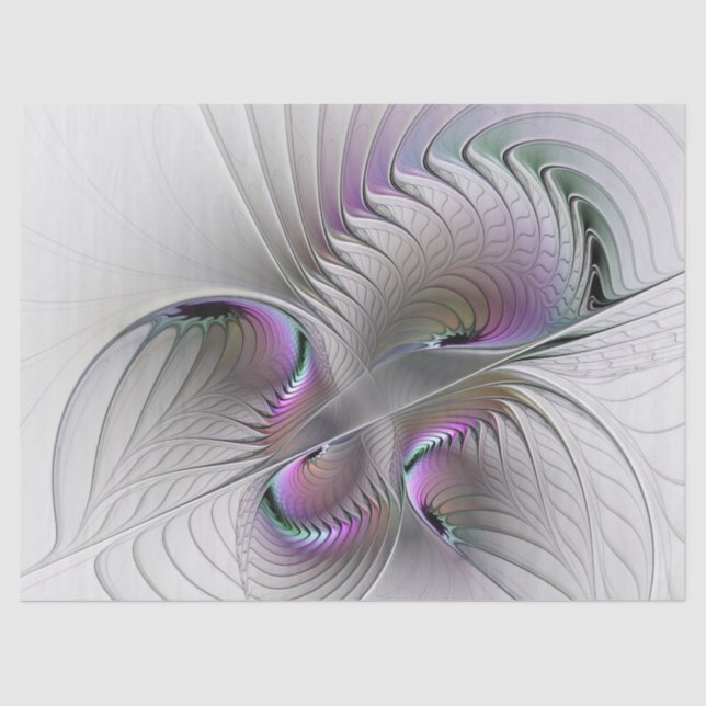 Modern Abstract Shy Fantasy Figure Fractal Art Tissue Paper (Front)