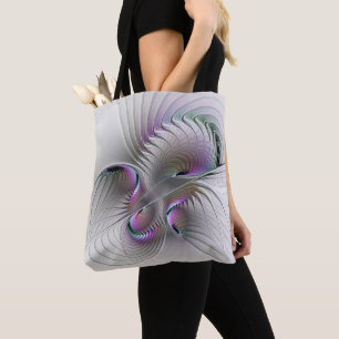 Modern Abstract Shy Fantasy Figure Fractal Art Tote Bag