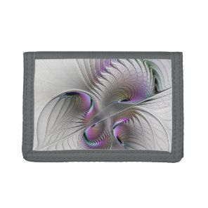 Modern Abstract Shy Fantasy Figure Fractal Art Tri-fold Wallet