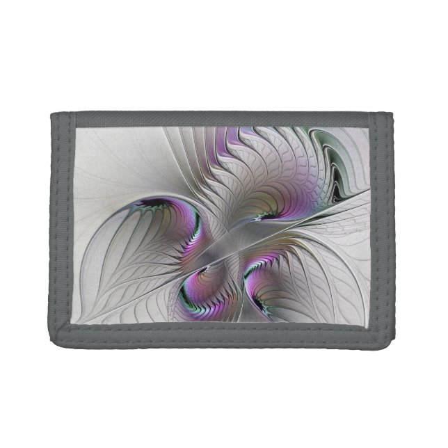 Modern Abstract Shy Fantasy Figure Fractal Art Trifold Wallet (Front)