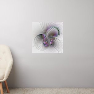 Modern Abstract Shy Fantasy Figure Fractal Art Wall Decal
