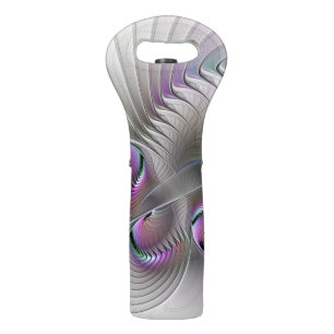 Modern Abstract Shy Fantasy Figure Fractal Art Wine Bag