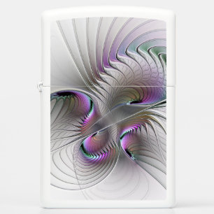 Modern Abstract Shy Fantasy Figure Fractal Art Zippo Lighter