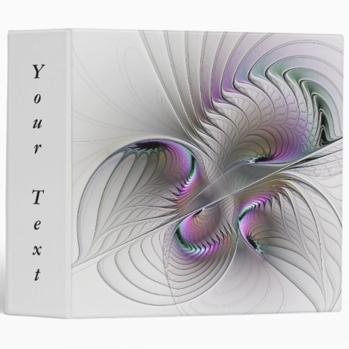 Modern Abstract Shy Fantasy Figure Fractal Text 3 Ring Binder