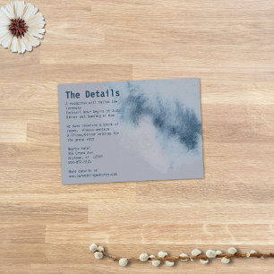 Modern Abstract Slate Blue Gray Mist Watercolor Enclosure Card