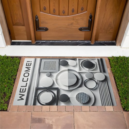 Modern Abstract Sleek Geometry Doormat