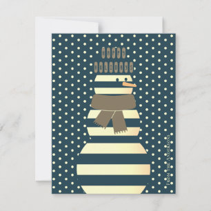 Modern abstract snowman illustration christmas holiday card