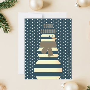 Modern abstract snowman illustration christmas holiday card