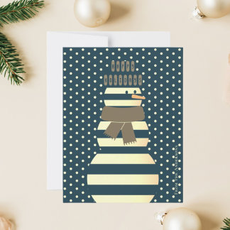 Modern abstract snowman illustration christmas  holiday card