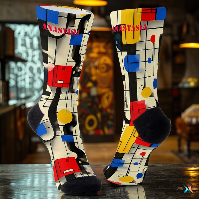Modern Abstract Socks with Bold Geometric Patterns (Creator Uploaded)