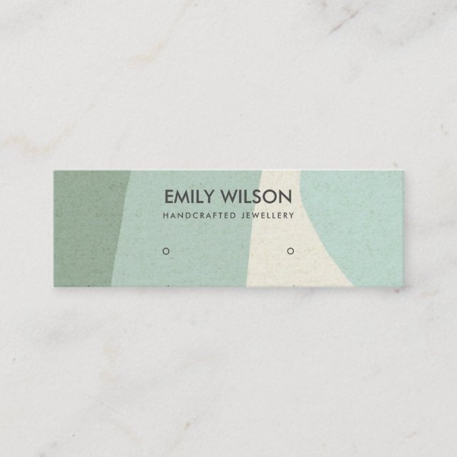 MODERN ABSTRACT SOFT AQUA BLUE ART STUD DISPLAY MINI BUSINESS CARD (Front)