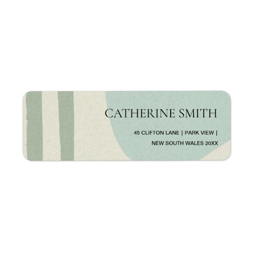 MODERN ABSTRACT SOFT AQUA BLUE ARTISTIC ADDRESS LABEL