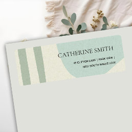 MODERN ABSTRACT SOFT AQUA BLUE ARTISTIC ADDRESS LABEL