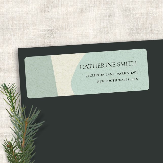 MODERN ABSTRACT SOFT AQUA BLUE ARTISTIC ADDRESS LABEL (Creator Uploaded)