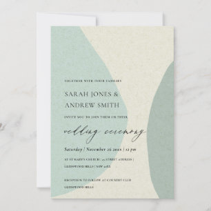 MODERN ABSTRACT SOFT AQUA BLUE ARTISTIC WEDDING INVITATION