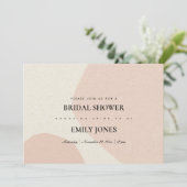 MODERN ABSTRACT SOFT BLUSH BRIDAL SHOWER INVITE (Standing Front)