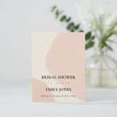 MODERN ABSTRACT SOFT BLUSH PINK BRIDAL SHOWER INVITATION POSTCARD (Standing Front)