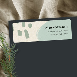 MODERN ABSTRACT SOFT CHIC AQUA BLUE KRAFT ADDRESS LABEL