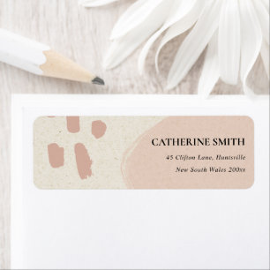 MODERN ABSTRACT SOFT CHIC BLUSH PINK KRAFT ADDRESS LABEL