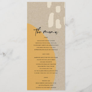 MODERN ABSTRACT SOFT ORANGE RUST KRAFT WEDDING MENU