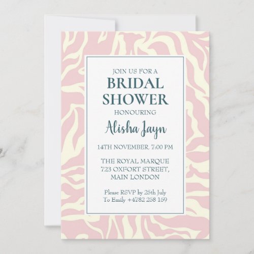 Modern Abstract Soft Pink Bridal Shower Invitation