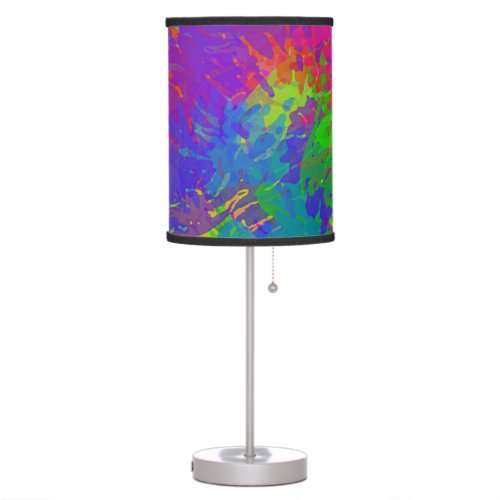 Modern Abstract Spiral Tie Dye Watercolor Table Lamp