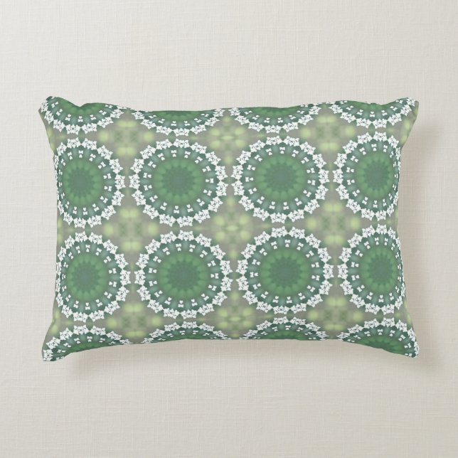 Modern Abstract Spring Green Floral Pattern  Accent Pillow (Front)