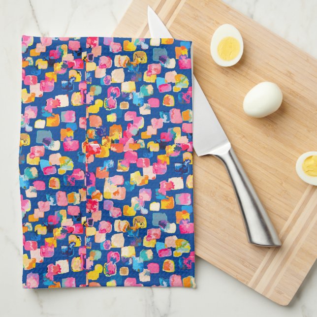 Modern Abstract Square Pattern Kitchen Towel (Quarter Fold)