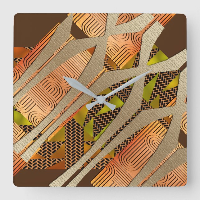 Modern Abstract  Square Wall Clock (Front)