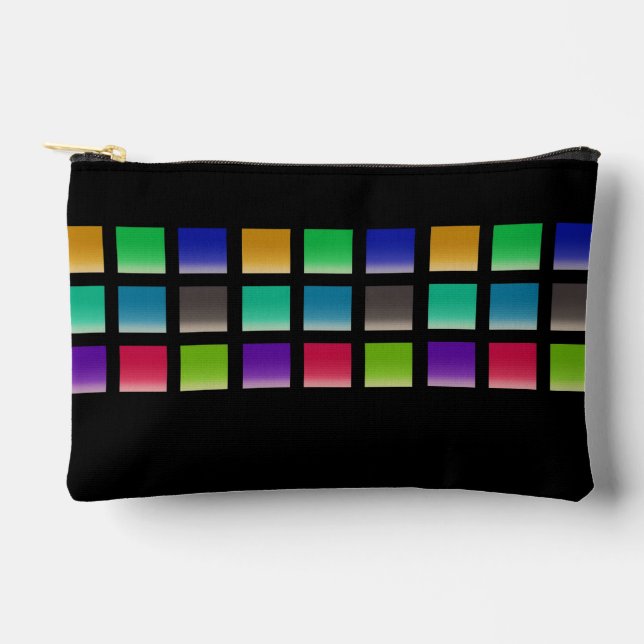 Modern Abstract Squares Pattern Accessory Pouch (Front)