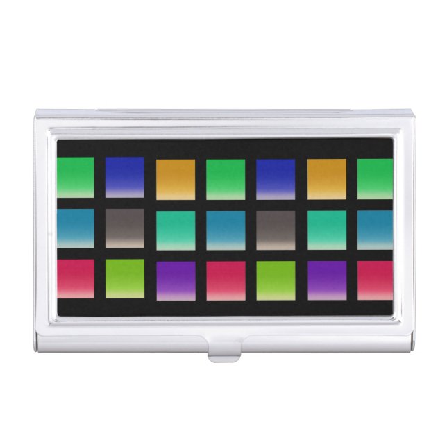Modern Abstract Squares Pattern Business Card Case (Front)