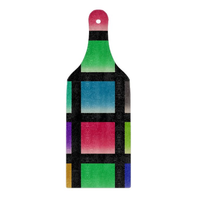 Modern Abstract Squares Pattern Cutting Board (Front)