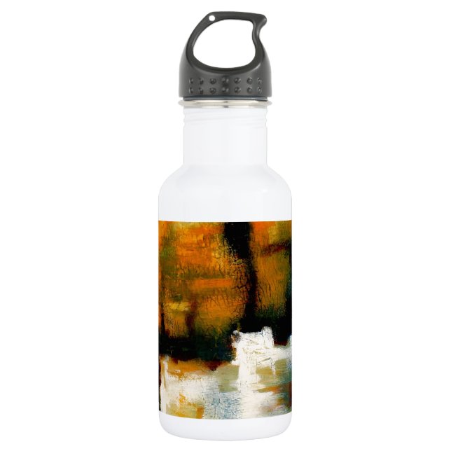 Modern Abstract Stainless Steel Water Bottle (Front)