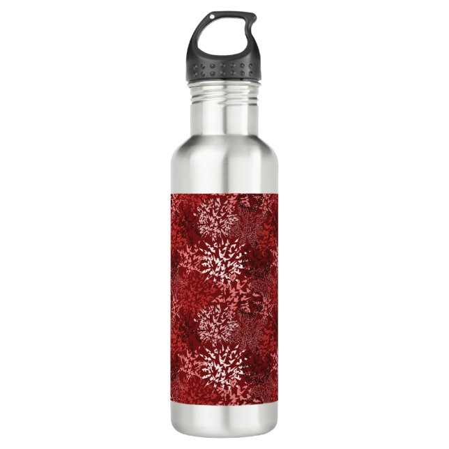 Modern Abstract Stainless Steel Water Bottle (Front)