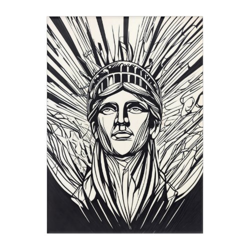 Modern Abstract Statue of Liberty Acrylic Wall Art