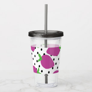 Modern Abstract Strawberries Pattern Acrylic Tumbler