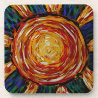 Modern Abstract Sunburst Coaster