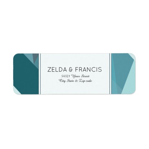 Modern Abstract Teal Address Labels