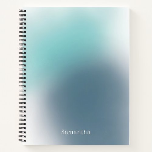 Modern Abstract Teal Blue Gradient Ombre Notebook