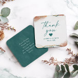 Modern Abstract Teal & Copper Wedding Thank You Note Card<br><div class="desc">Modern Abstract Ethereal Watercolor Teal & Copper Wedding Thank You Note Cards. This modern card is beautify hand-painted with rich colors that are perfect for Fall. Shown in the Dark Teal Wedding Color Palette colorway of: Dark Teal Peacock Green, Copper Rust, Dusty Gold, Almond Grove, and Bisque Beige. With faux...</div>