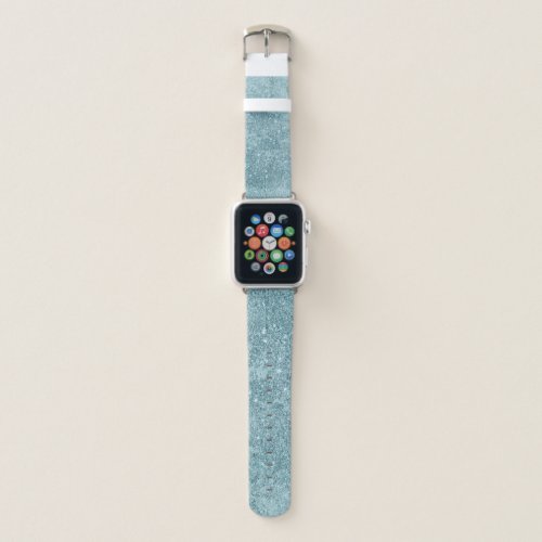 Modern abstract teal glitter blush tones marble apple watch band