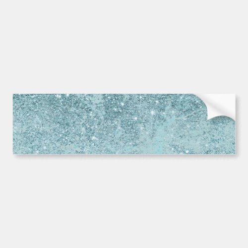 Modern abstract teal glitter blush tones marble bumper sticker