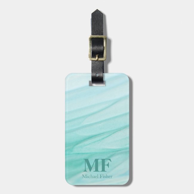 Modern Abstract Teal Watercolor Pattern - Monogram