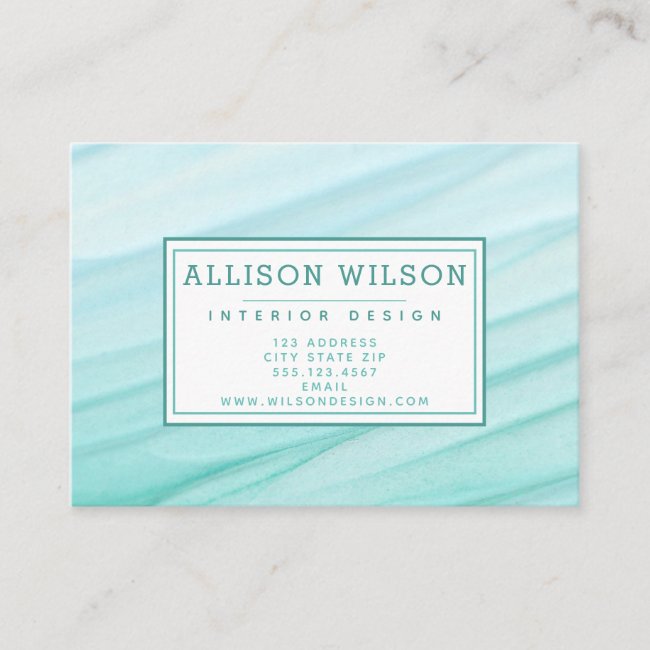 Modern Abstract Teal Watercolor Pattern - Monogram