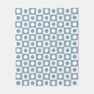 Modern Abstract Teal & White Fleece Blanket