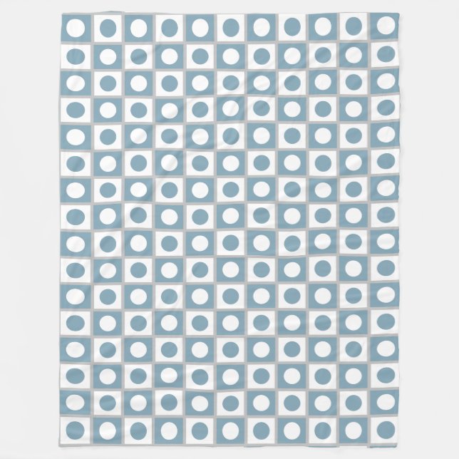 Modern Abstract Teal & White Fleece Blanket (Front)
