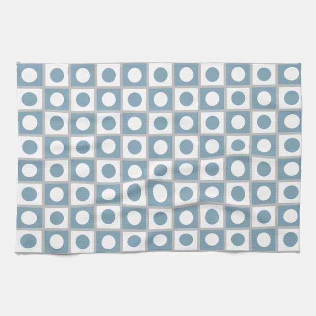 Modern Abstract Teal & White Kitchen Towel (Horizontal)