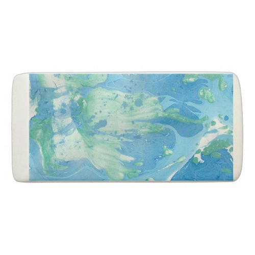Modern Abstract Template Blue Green White Marble Eraser
