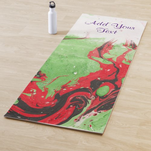 Modern Abstract Template Red Green Black White Yoga Mat
